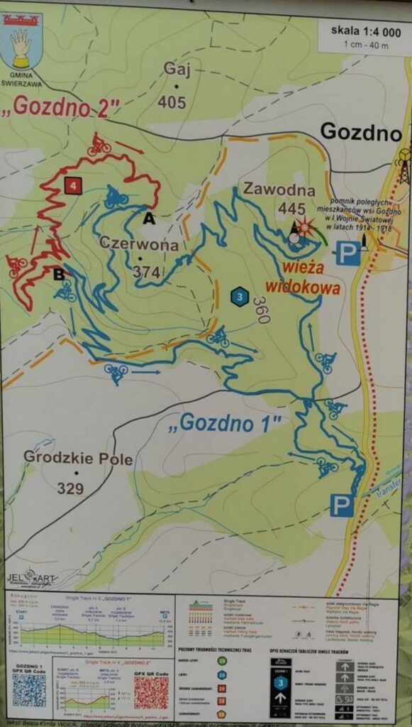 Mapa trasy Gozdno 1 - Góry Kaczawskie