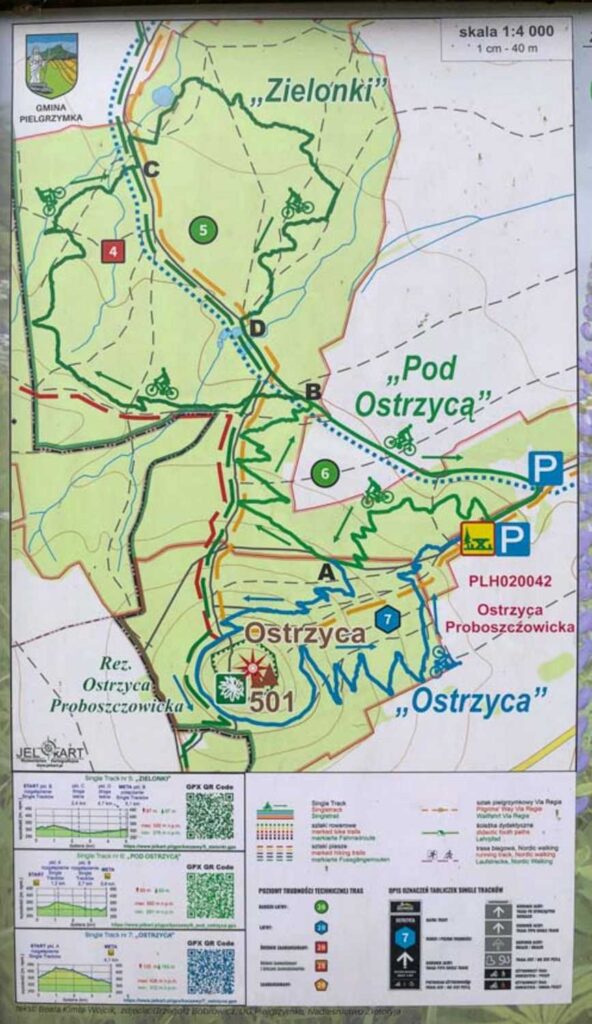 Mapa trasy Pod Ostrzycą - Singletrack góry Kaczawskie